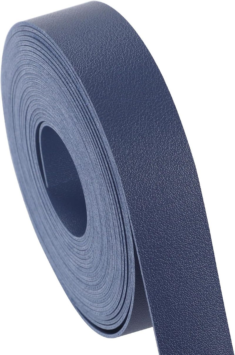 CDY Double Sided Leather Straps: 1 Inch Wide 200 Inches Long Leather Strip for DIY Craft Projects Very Suitable for Traction Ropes Bag Straps (Blue) - Image 1